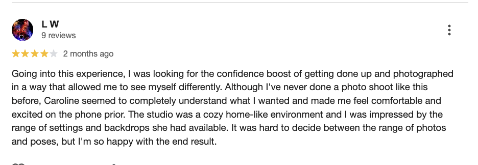A picture showing Studio Belle - Photography Studio Reviews